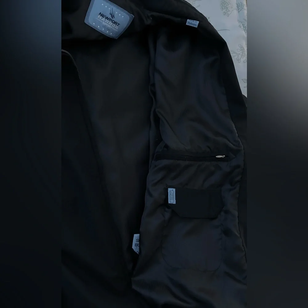 Newport Harbor Sport Men’s Black Lightweight Full-Zip Lined Jacket; Size XL